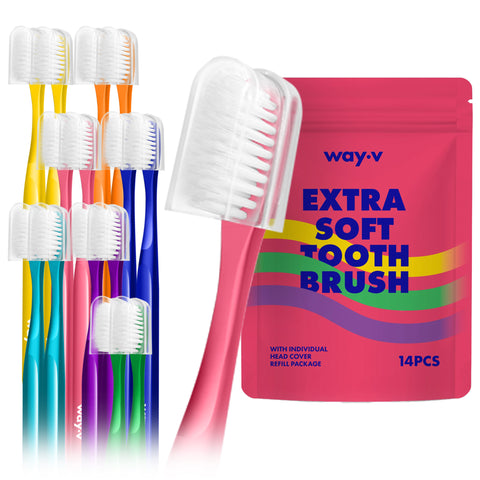 WAY.V Extra Soft Toothbrush Refill - Pink 14pcs