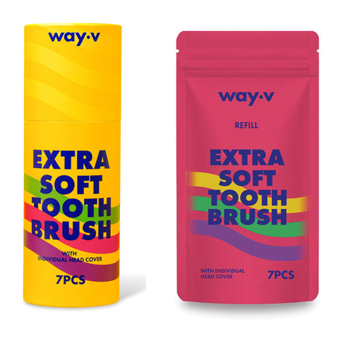 WAY.V Extra Soft Toothbrush & Refill 7pcs Combo (total 14pcs)