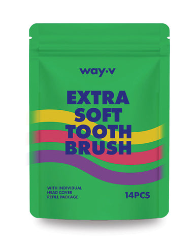 WAY.V Extra Soft Toothbrush Refill - Green 14pcs